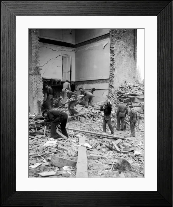 Framed Print : WW2 Air Raid Damage March 1943 Air raid damage at Fulham Framed Print : WW2 Air Raid Damage March 1943 Air raid damage at Fulham