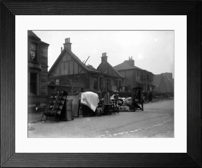 Framed Print : WW2 Air Raid Damage Bomb damage at Clydeside Glasgow 14th March 1941 Framed Print : WW2 Air Raid Damage Bomb damage at Clydeside Glasgow 14th March 1941