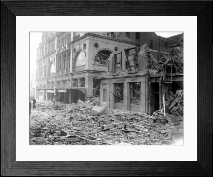 Framed Print : WW2 Air Raid Damage August 1943 Bomb damage on the south coast
