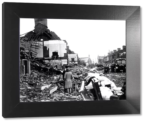WW2 Air Raid Damage October 1941 Bomb damage at Rogerstone