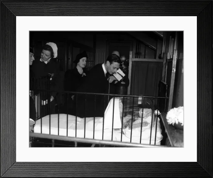 Framed Print : WW2 Air Raid Damage King and Queen at Childrens Hospital