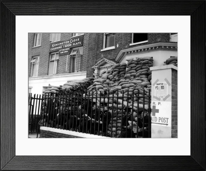 Framed Print : WW2 London The Blitz Firemen Firemen reading their newspapers outside their Framed Print : WW2 London The Blitz Firemen Firemen reading their newspapers outside their