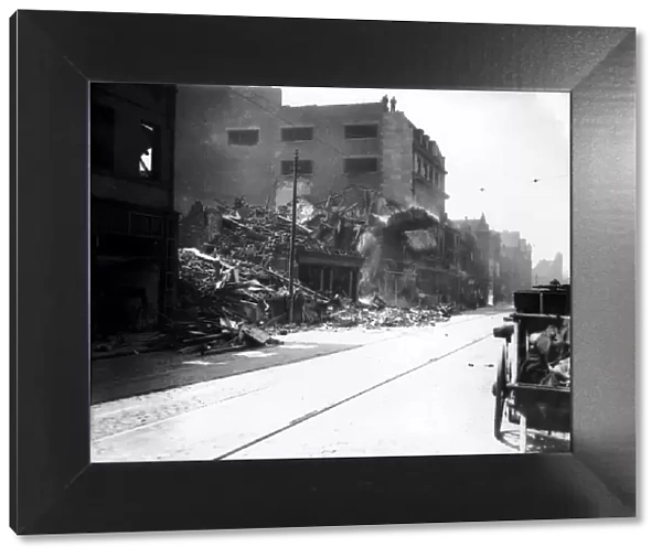 WW2 Air Raid Bomb Damage Sheffield Collapsed buildings on one of the major
