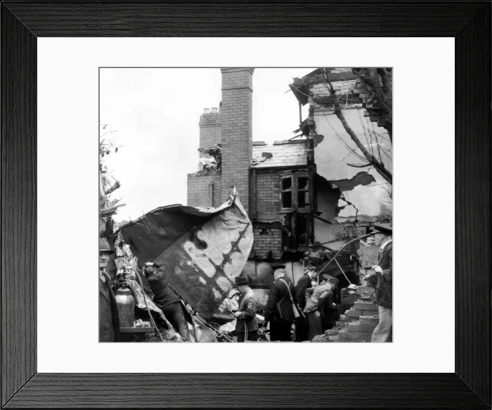 Framed Print : WW2 Air Raid Damage Air raid scenes at Bridlington