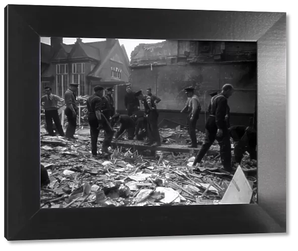 WW2 Air Raid Damage 1943 Bombed fire station at Kentish Town in London