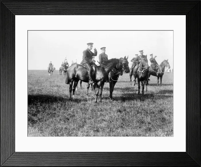 Framed Print : Winston Churchill and General Sir John French watching the manoeuvers on Salisbury Plain Framed Print : Winston Churchill and General Sir John French watching the manoeuvers on Salisbury Plain