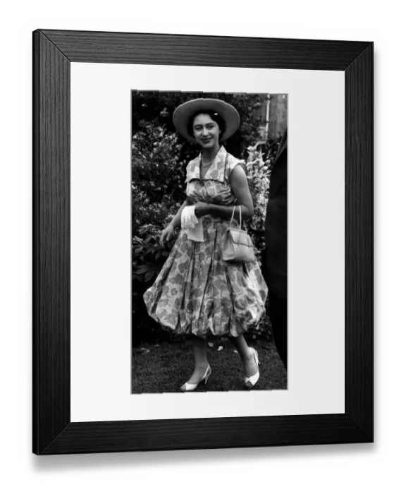 Framed Print : Princess Margaret wearing floral dress in Trinidad, 1958 Framed Print : Princess Margaret wearing floral dress in Trinidad, 1958