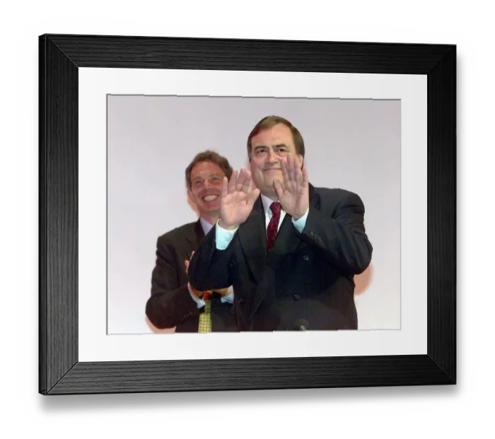 Framed Print : John Prescott MP Deputy Prime Minister September 1999 with Tony Blair MP prime
