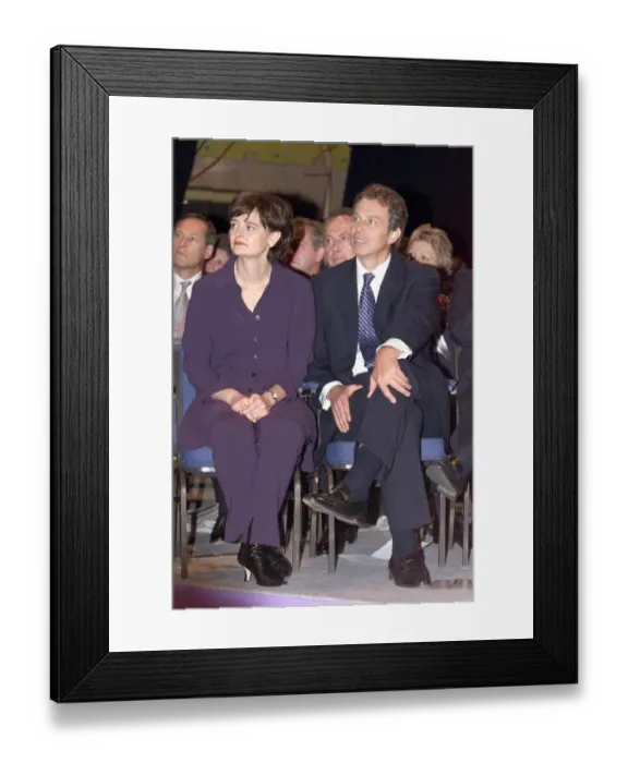 Framed Print : Prime Minister Tony Blair and wife Cherie at the Labour Party Conference Sep 1999 in
