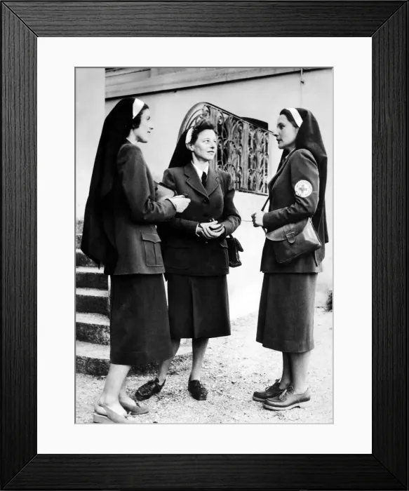 Framed Print : three of the ten Swiss Nurses sent by the international committee of the Red Cross to Framed Print : three of the ten Swiss Nurses sent by the international committee of the Red Cross to