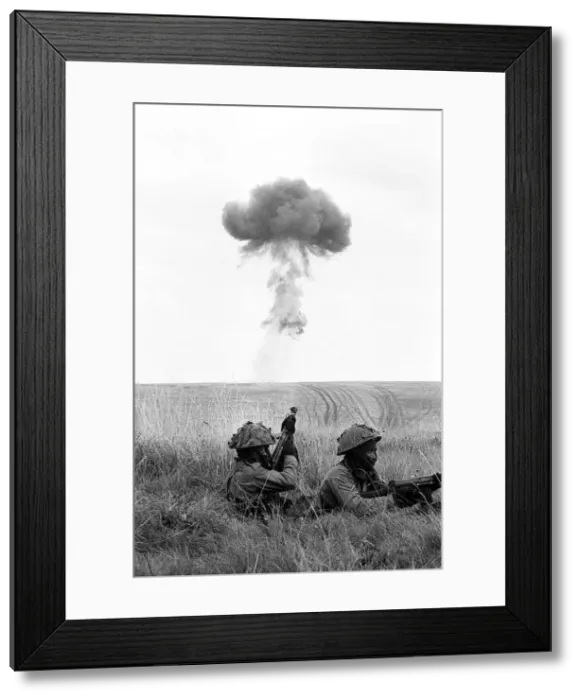 Framed Print : Gurkha Troops during a Nuclear Excercise - August 1962 take cover in long grass Framed Print : Gurkha Troops during a Nuclear Excercise - August 1962 take cover in long grass