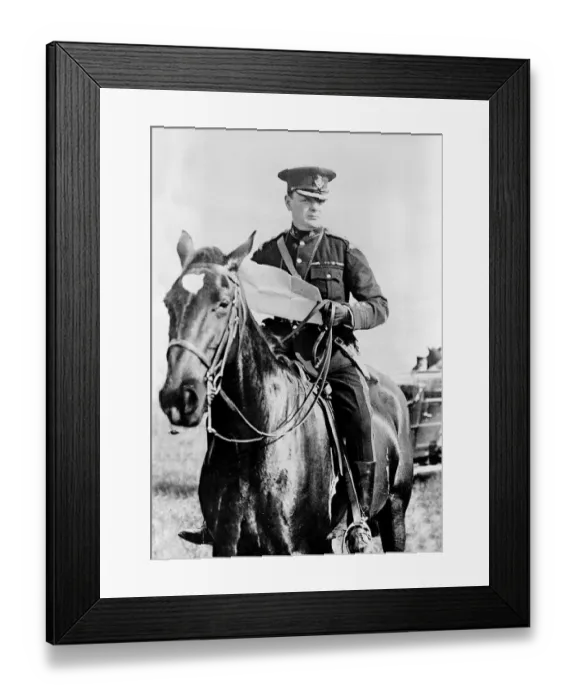 Framed Print : Winston Churchill in the uniform of the yeomanry regiment Queens Own Oxfordshire Hussars