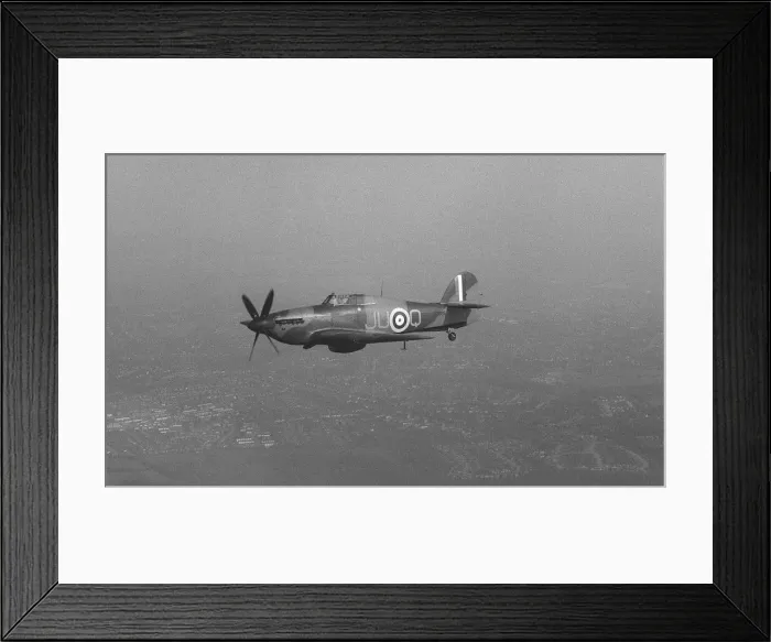 Framed Print : Hawker Hurricane Aircraft May 1978 of the Battle of Britain Flight going through Framed Print : Hawker Hurricane Aircraft May 1978 of the Battle of Britain Flight going through