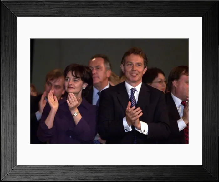 Framed Print : Tony Blair MP and Cherie Blair at Labour Party Conference 1999 Framed Print : Tony Blair MP and Cherie Blair at Labour Party Conference 1999