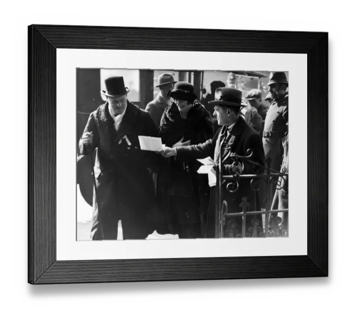 Framed Print : Winston Churchill with his wife Clementine Churchill during the Abbey by election 1924 Framed Print : Winston Churchill with his wife Clementine Churchill during the Abbey by election 1924