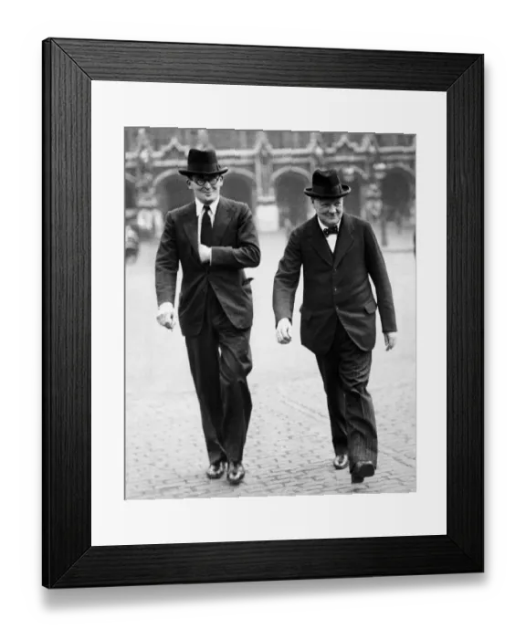 Framed Print : Winston Churchill British Prime Minister with Mr B Bracken MP attending an all night Framed Print : Winston Churchill British Prime Minister with Mr B Bracken MP attending an all night
