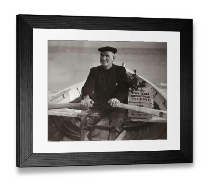 Framed Print : Boatman Old Alick rows the holly toped boxes of Christmas gifts from the families ashore Framed Print : Boatman Old Alick rows the holly toped boxes of Christmas gifts from the families ashore