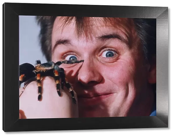 Steve Bristow with his tarantula spider. 20th October 1993