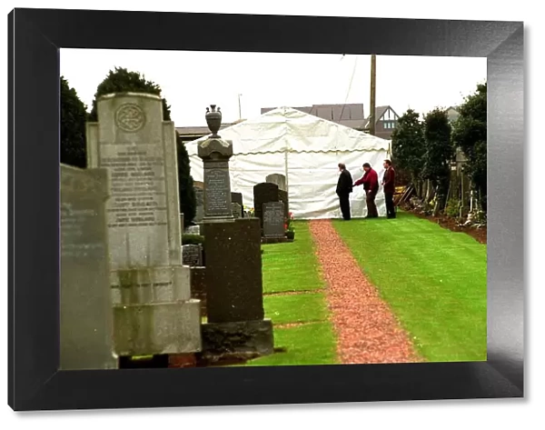 John McInnes, the burial site of Bible John, police outside tent bones reburied