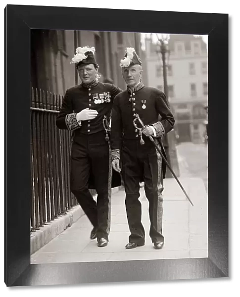 Winston Churchill British Prime Minister with Viscount Morley of Blackburn attending a