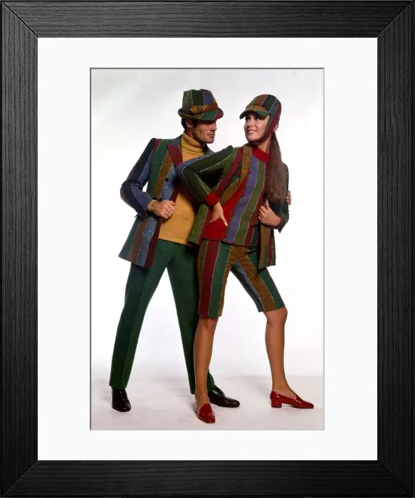 Framed Print : His and her tweed suits by Ted Lapidus August 1966 Framed Print : His and her tweed suits by Ted Lapidus August 1966