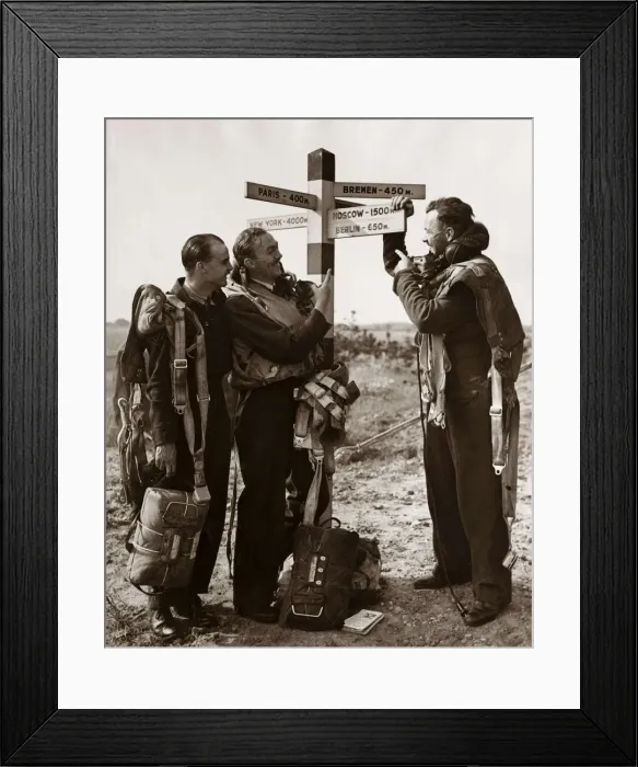 Framed Print : A signpost erected by lancaster pilots on an Aerodrome Framed Print : A signpost erected by lancaster pilots on an Aerodrome