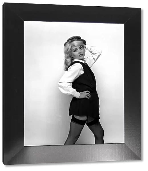 Debbie Harry Blondie singer dressed as a schoolgirl 1978