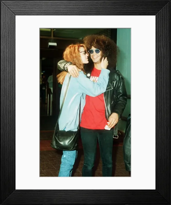Framed Print : Slash Guns N Roses guitarist and wife Renee 1992 Framed Print : Slash Guns N Roses guitarist and wife Renee 1992