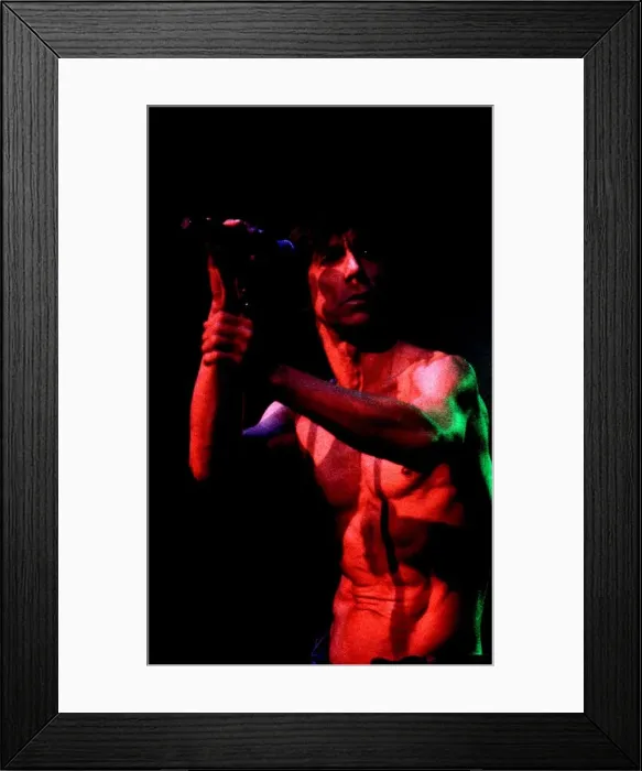 Framed Print : Iggy Pop singer on stage at Brixton 1991 Framed Print : Iggy Pop singer on stage at Brixton 1991