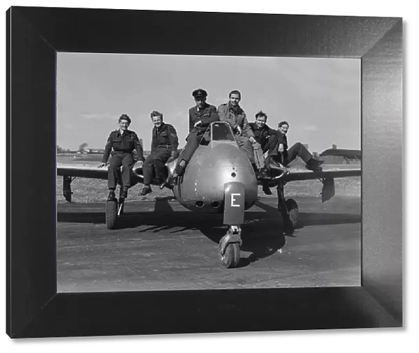 Aircraft Royal Air Force de Havilland Vampire May 1951 A Squadron of pilots sit