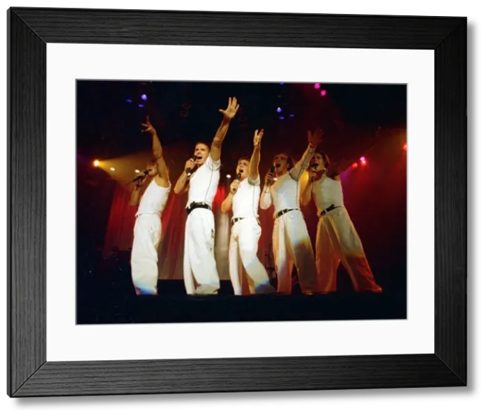 Framed Print : Take That on stage at their concert in Manchester July 1993 Framed Print : Take That on stage at their concert in Manchester July 1993