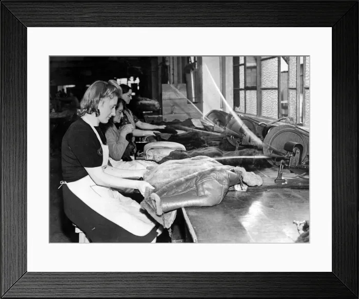 Framed Print : Thousands of sheepskins from all parts of the world are being used in the repair