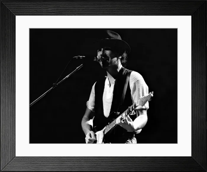 Framed Print : Rock group U2 in concert in USA - May 1987 The Edge singing and playing guitar Framed Print : Rock group U2 in concert in USA - May 1987 The Edge singing and playing guitar