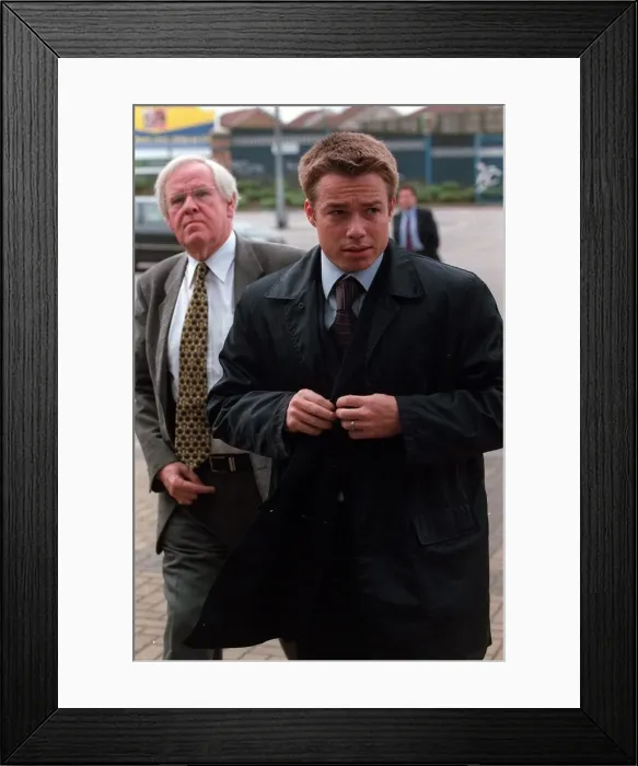 Framed Print : Chelsea footballer Graeme Le Saux arrives in Birmingham for a Football Association Framed Print : Chelsea footballer Graeme Le Saux arrives in Birmingham for a Football Association