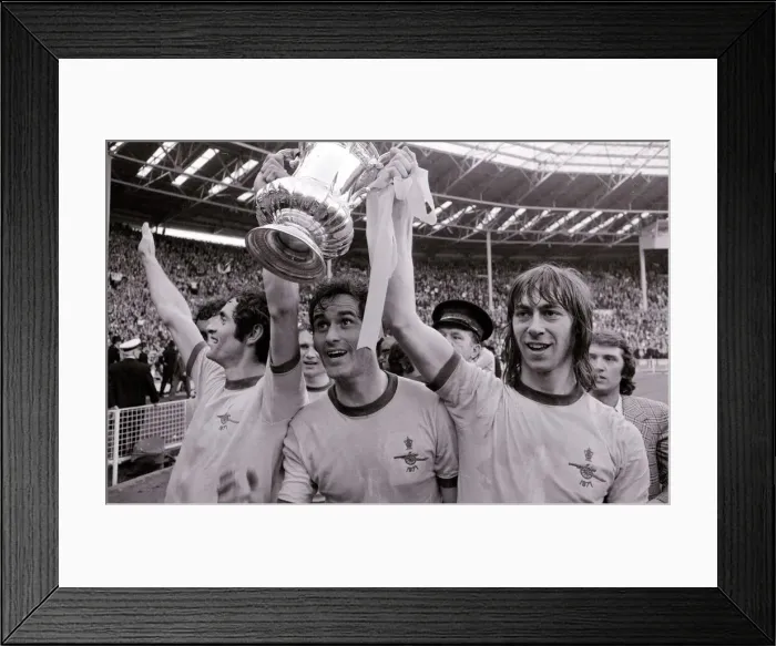 Framed Print : Arsenal team celebrate FA cup final win over Liverpool 1971 as Frank McLintock Framed Print : Arsenal team celebrate FA cup final win over Liverpool 1971 as Frank McLintock