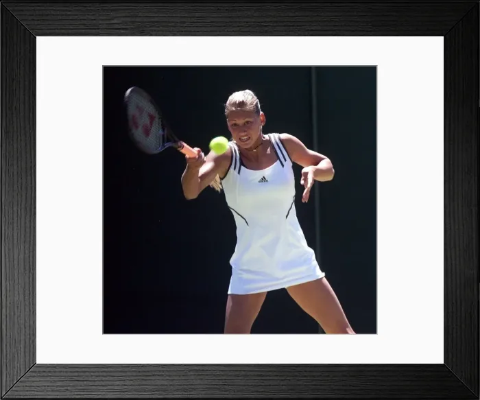 Framed Print : Anna Kournikova Russia June 1999 playing against Ines Gorrochateguin who retired