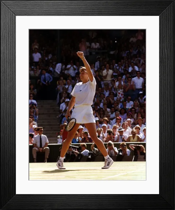 Framed Print : Steffi Graf Tennis wins the 1991 Ladies Singles final at Wimbledon Framed Print : Steffi Graf Tennis wins the 1991 Ladies Singles final at Wimbledon