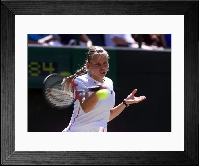 Framed Print : Jelena Dokic tennis player at Wimbledon July 1999 on her way to losing against Alexandra