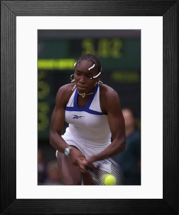 Framed Print : Venus Williams Wimbledon Tennis Chamopionships 1999 in Quarter Final Action against