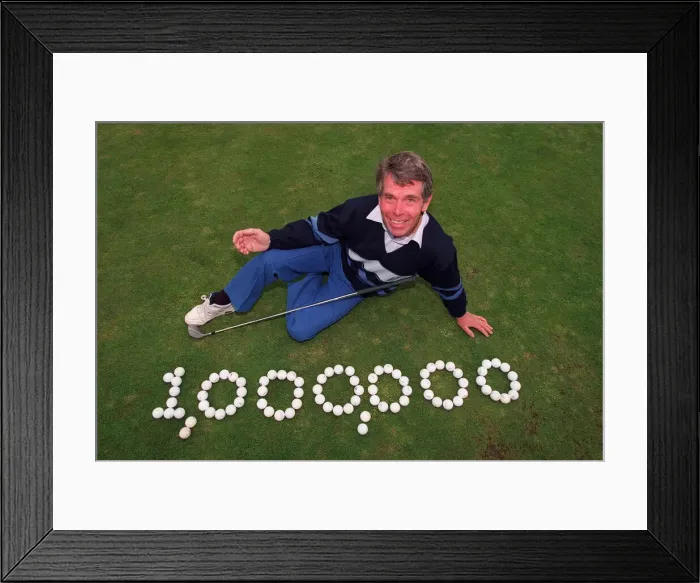 Framed Print : George King the first millionaire in the Daily Mirror Scratch Card competition playing
