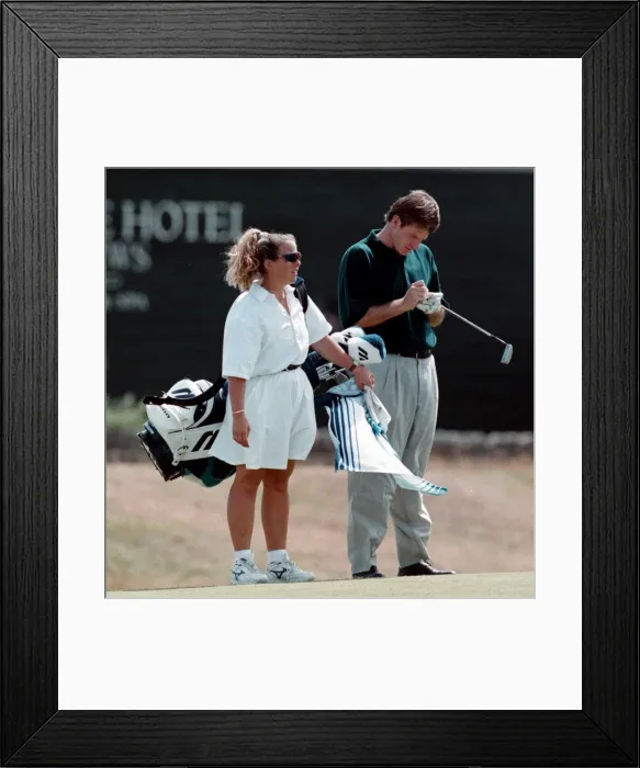 Framed Print : Nick Faldo marks his card on his final practice round for the British Open Golf Framed Print : Nick Faldo marks his card on his final practice round for the British Open Golf