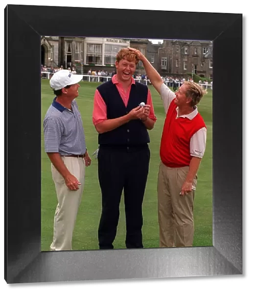 Gordon Sherry, Tom Watson and Jack Nicklaus congratulate Hole in One giant Gordan Sherry