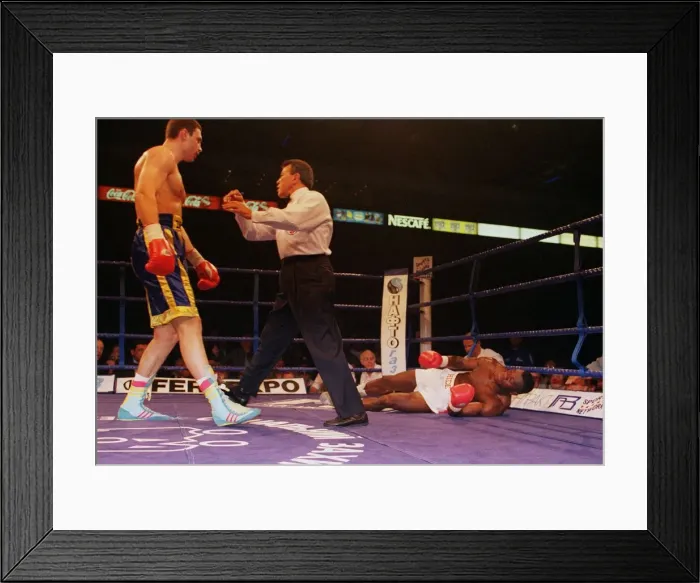 Framed Print : Herbie Hide being knocking June 1999 out by Vitali klitschko Framed Print : Herbie Hide being knocking June 1999 out by Vitali klitschko