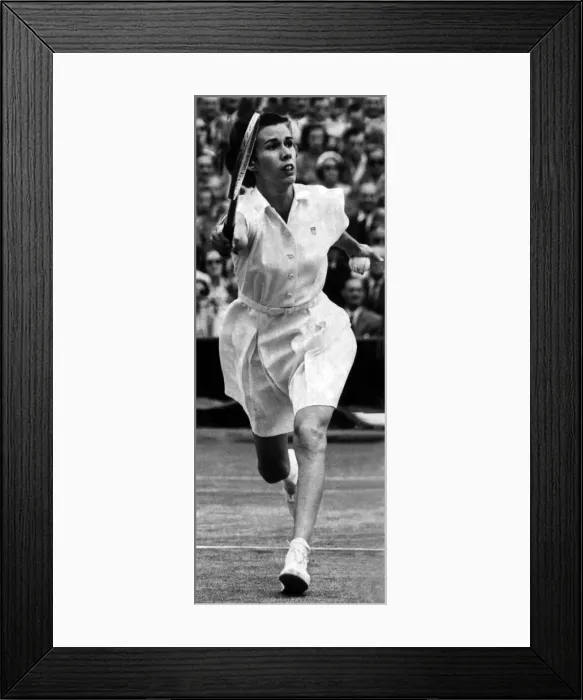 Framed Print : Doris Hart Wimledon Tennis Champion 8th July 1951 in action at the All England Club Framed Print : Doris Hart Wimledon Tennis Champion 8th July 1951 in action at the All England Club