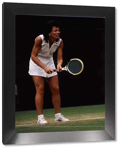 Billie Jean King at the 1973 Wimbledon championship
