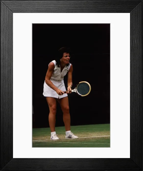 Framed Print : Billie Jean King at the 1973 Wimbledon championship Framed Print : Billie Jean King at the 1973 Wimbledon championship