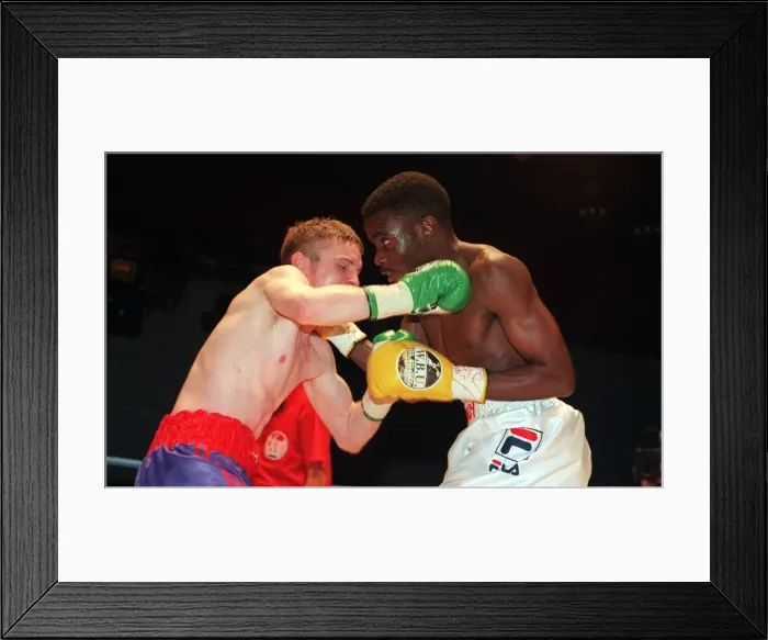Framed Print : Brian Carr versus Cassius Baloyi boxing 26th June 1999 WBU championship bout Kelvin Framed Print : Brian Carr versus Cassius Baloyi boxing 26th June 1999 WBU championship bout Kelvin