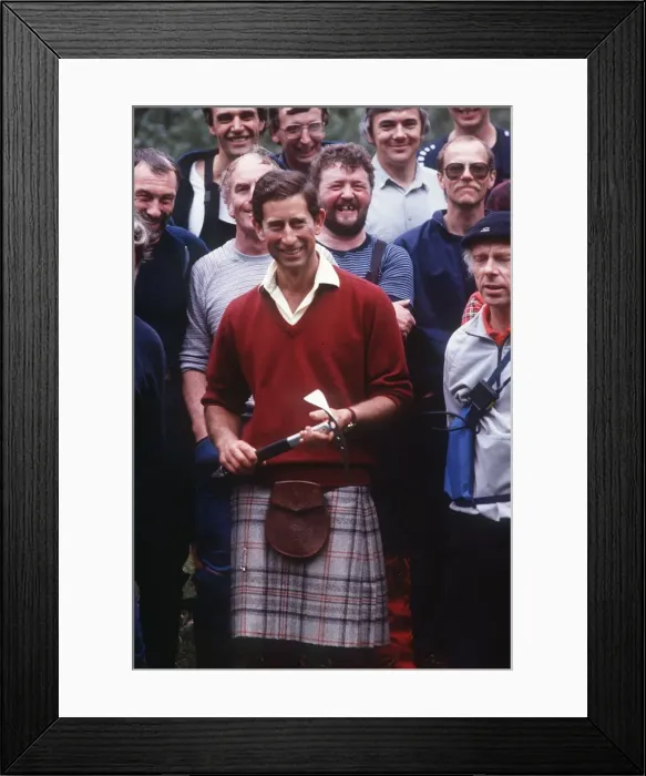 Framed Print : Prince Charles at Glen Coe and River Nevis, Scotland, August 1987 Framed Print : Prince Charles at Glen Coe and River Nevis, Scotland, August 1987
