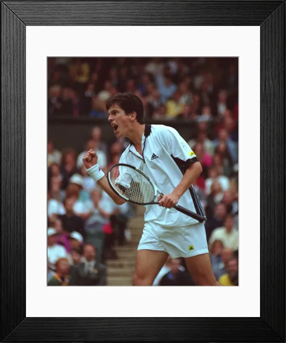 Framed Print : Wimbledon Tennis Championships June 1998 day 7 Tim Henman wins his fourth round match