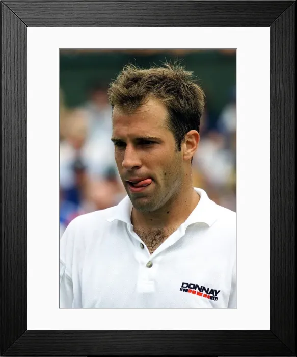 Framed Print : Greg Rusedski during his second round mens singles match against Arvind Parmar Framed Print : Greg Rusedski during his second round mens singles match against Arvind Parmar
